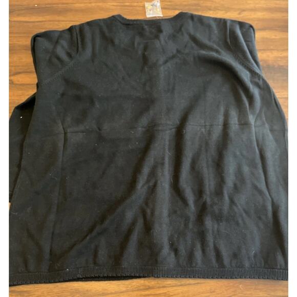 Quacker Factory Cardigan Sweater Wmns Sz 1X Black Bead Sequin Purses Grandmacore - Picture 9 of 9